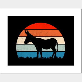 Cute Donkey Sunset Lover Posters and Art